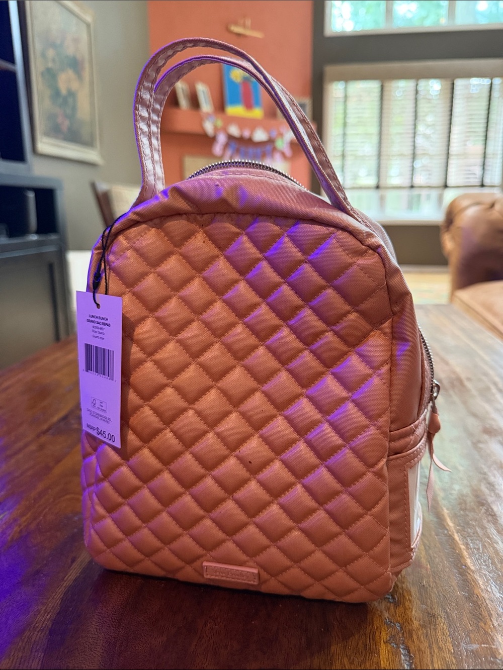 Vera Bradley Quilted Blush Lunch Bunch Bag